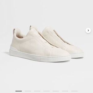 Zegna Men's Triple Stitch Deerskin Leather Sneakers - size US 9.5 - new